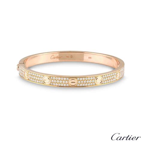 rose gold and diamond cartier love bracelet|cartier diamond love bracelet used.